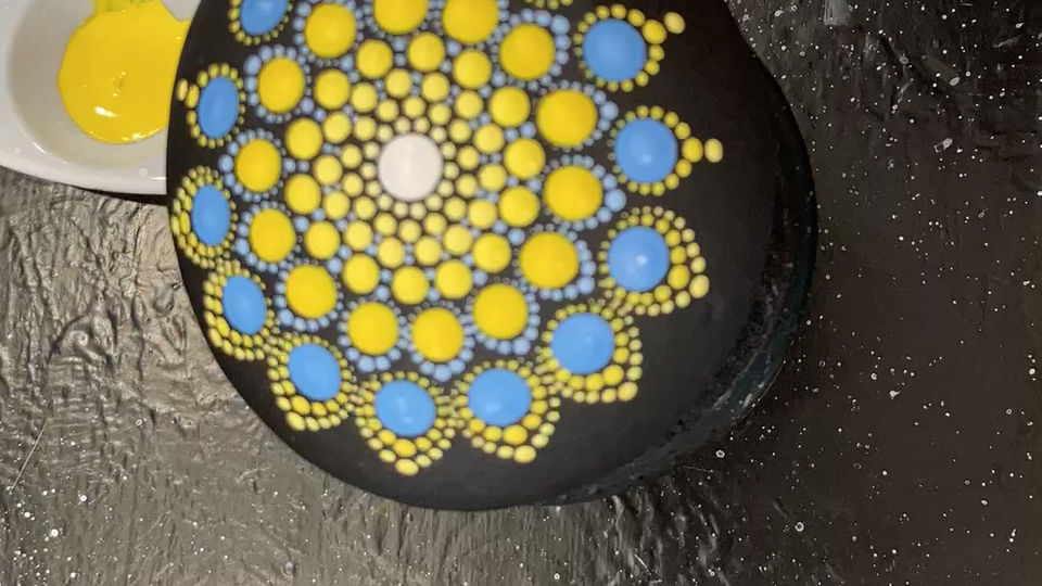 Yellow and Blue Mandala